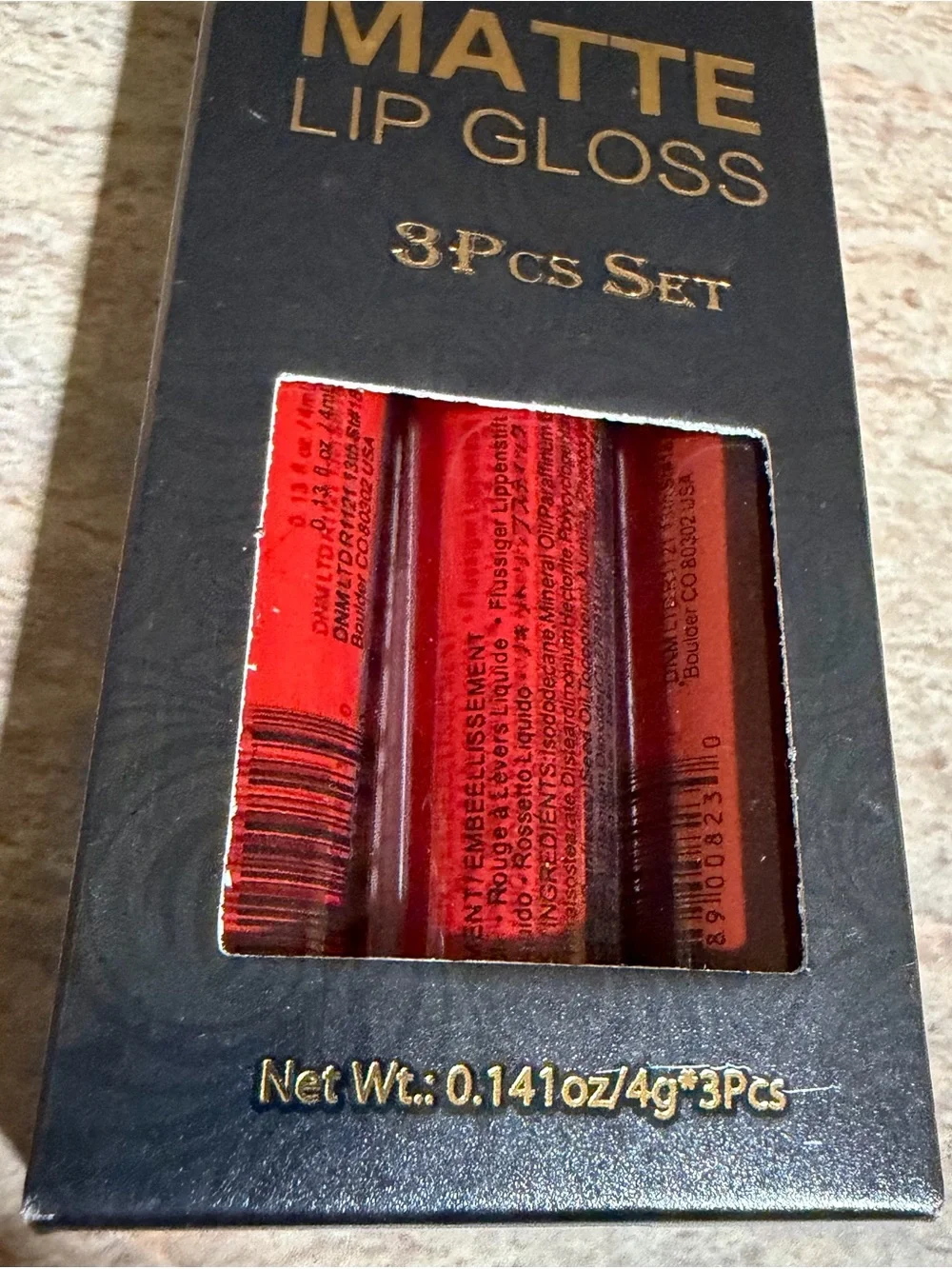 NIB DNM Matte Lip Gloss 3-Piece Set - Red Shades 13, 14, 15